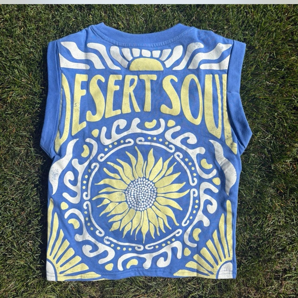 Blue and Yellow Graphic Tank Top